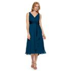 Women's Chaps Surplice Empire Evening Dress, Size: 8, Blue (navy)