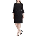 Plus Size Chaps Jersey Bell-sleeve Sheath Dress, Women's, Size: 16 W, Black