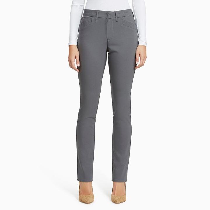 Women's Gloria Vanderbilt Haven Microtech Straight-leg Dress Pants, Size: 14 Avg/reg, Med Grey