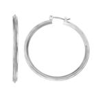 Napier Beveled Nickel Free Hoop Earrings, Women's, Silver