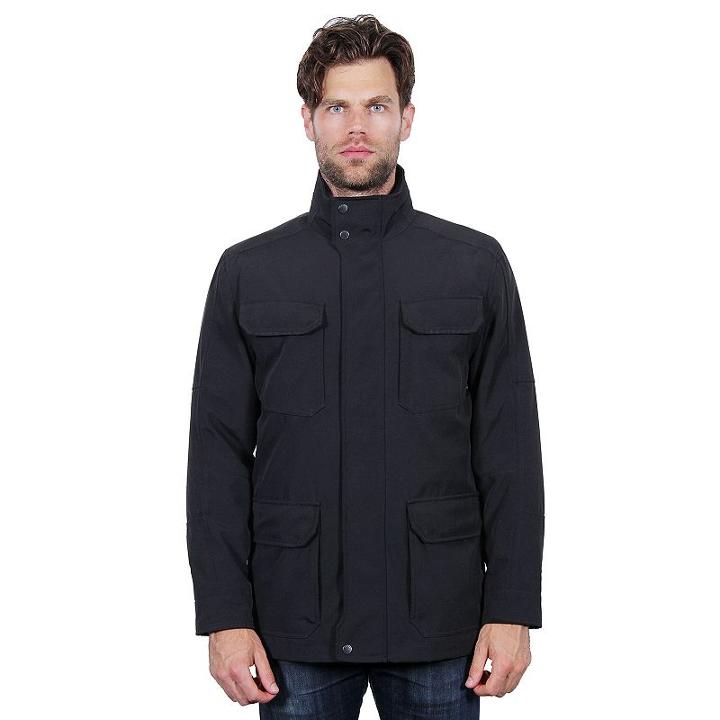 Men's Tahari Elements Microtech Bonded Military Jacket, Size: Xl, Black