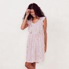 Women's Lc Lauren Conrad Print Eyelet Babydoll Dress, Size: Small, White