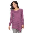 Women's Apt. 9&reg; Textured Striped Tunic, Size: Xxl, Med Purple