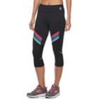 Women's Fila Sport&reg; Striped Mesh Capri Leggings, Size: Medium, Black