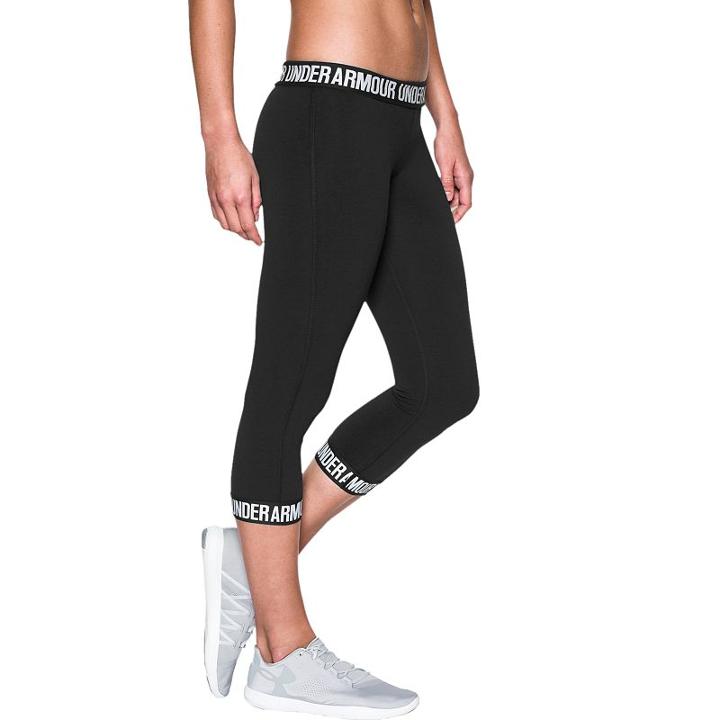 Women's Under Armour Favorite Wordmark Capris, Size: Large, Black