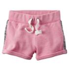 Girls 4-8 Carter's Contrast Side Stripe French Terry Shorts, Girl's, Size: 4, Brt Pink