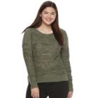 Juniors' Plus Size So&reg; Cross Back Crewneck Sweater, Teens, Size: 1xl, Med Green