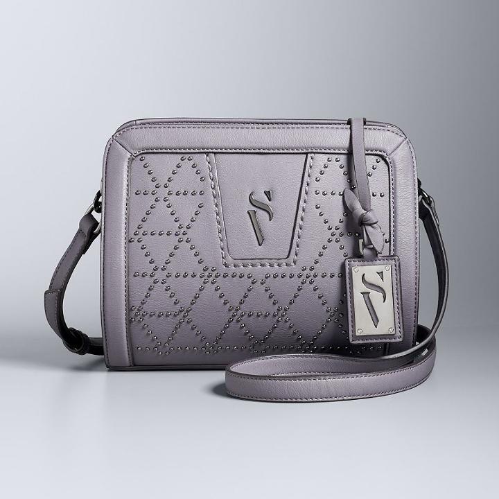 Simply Vera Vera Wang Midnight Studded Crossbody Bag, Women's, Med Purple