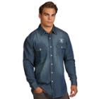 Men's Antigua Michigan State Spartans Chambray Shirt, Size: Large, Dark Blue