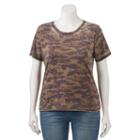 Juniors' Plus Size Mudd&reg; Washed Crewneck Tee, Teens, Size: 1xl, Med Green
