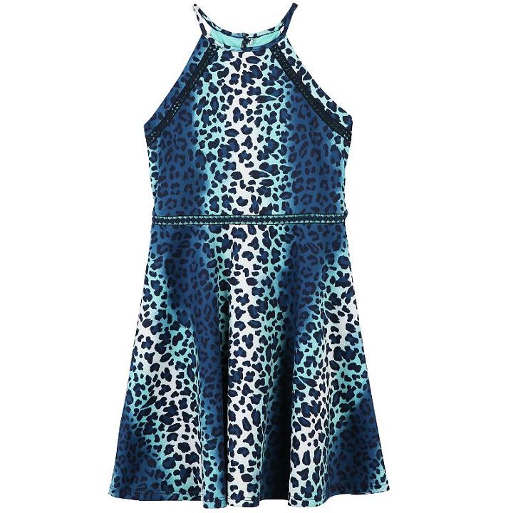 Girls 7-16 Speechless Animal Print Fit And Flare Dress, Girl's, Size: 10, Blue Other