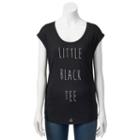 Juniors' Little Black Tee Cap Sleeve Graphic Tee, Girl's, Size: Medium, Oxford