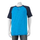Big & Tall Urban Pipeline&reg; Max Flex Classic-fit Heathered Henley, Men's, Size: L Tall, Med Blue