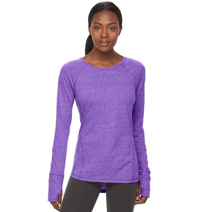Women's Tek Gear&reg; Raglan Layering Tee, Size: Xs, Drk Purple