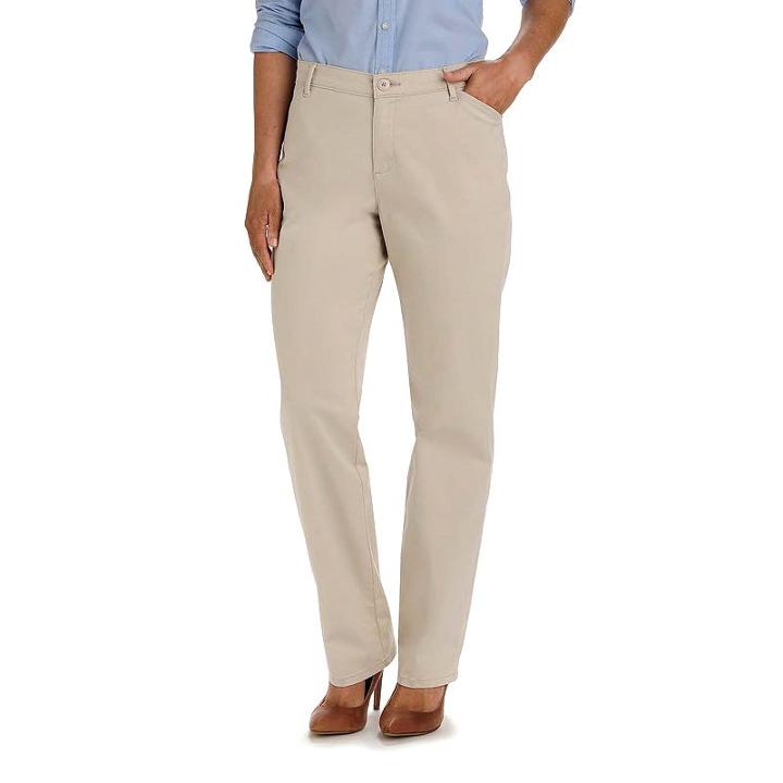 Women's Lee Original All Day Relaxed Fit Pants, Size: 8 T/l, White Oth