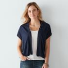 Women's Sonoma Goods For Life&trade; Solid Cardigan, Size: Small, Dark Blue