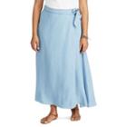 Plus Size Chaps Wrap Maxi Skirt, Women's, Size: 2xl, Blue