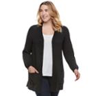 Plus Size Sonoma Goods For Life&trade; Long Cardigan, Women's, Size: 1xl, Black