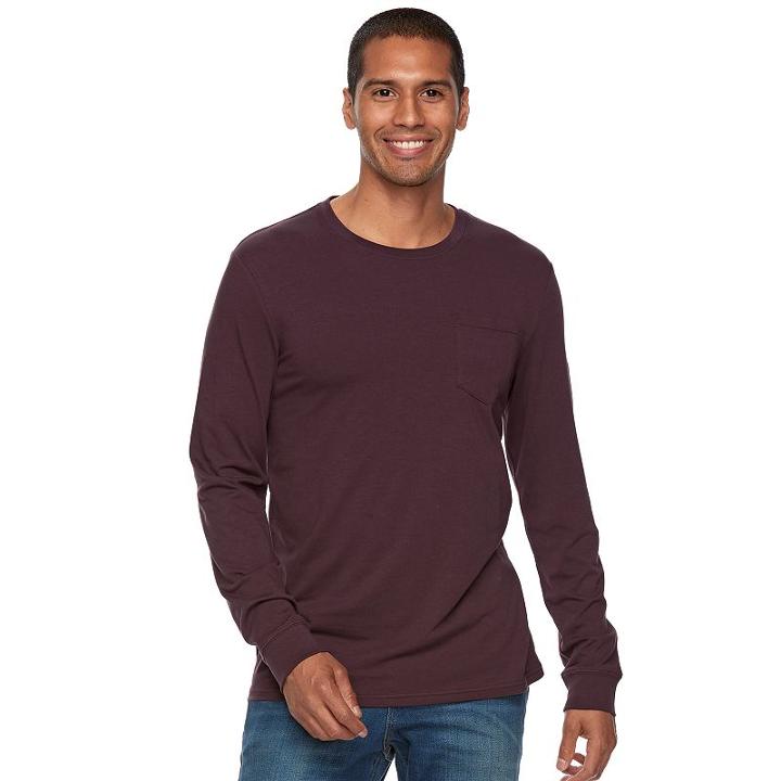 Men's Sonoma Goods For Life&trade; Flexwear Pocket Tee, Size: Large, Brown