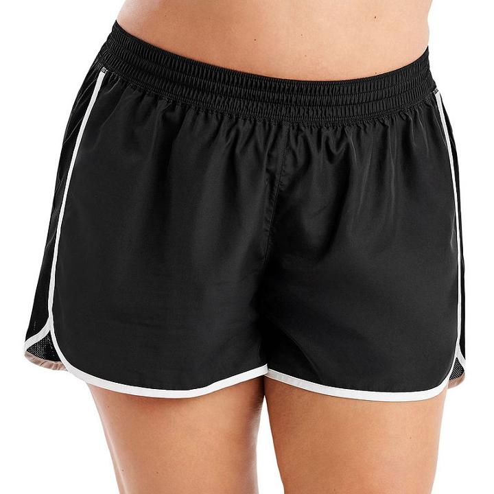 Plus Size Just My Size Mesh Side Running Shorts, Women's, Size: 3xl, Black