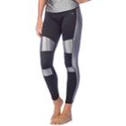 Women's Pl Movement By Pink Lotus Active Shiny Inset Yoga Leggings, Size: Large, Black