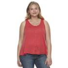 Juniors' Plus Size So&reg; Swing Tank, Girl's, Size: 2xl, Med Red