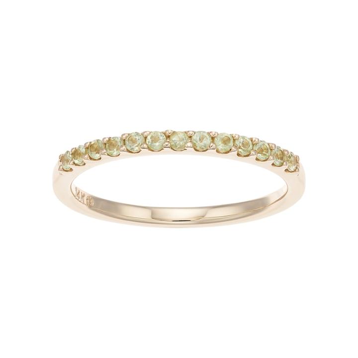 Boston Bay Diamonds 14k Gold Peridot Stack Ring, Women's, Size: 9, Green