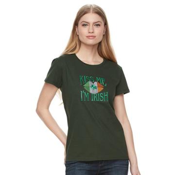 Women's Mccc St. Patrick's Day Graphic Tee, Size: Medium, Green