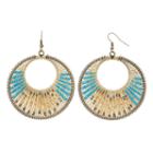 Gs By Gemma Simone Seed Bead Drop Hoop Earrings, Women's, Blue