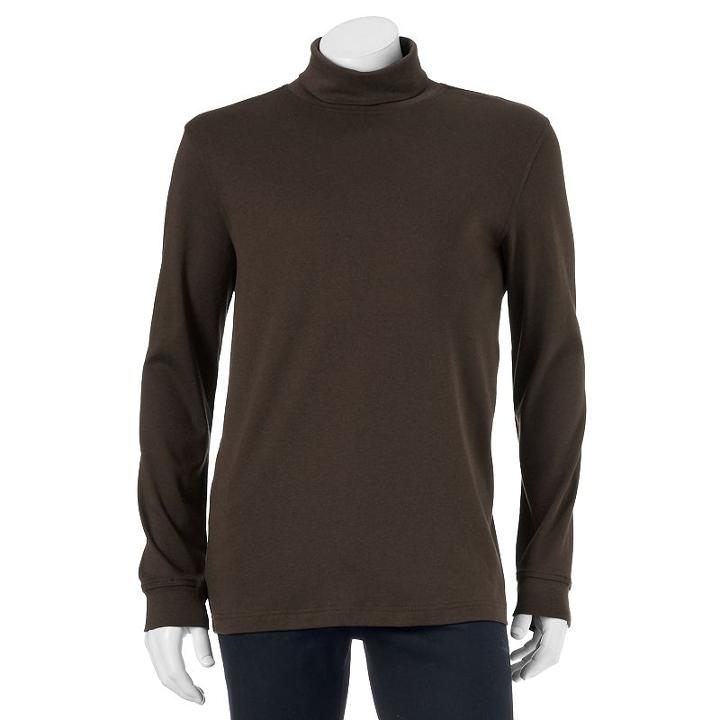 Men's Croft & Barrow&reg; Classic-fit Turtleneck, Size: Small, Brown
