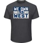 Men's Los Angeles Rams 2017 Nfc West Division Champions Line Of Scrimmage Tee, Size: Xl, Grey (charcoal)
