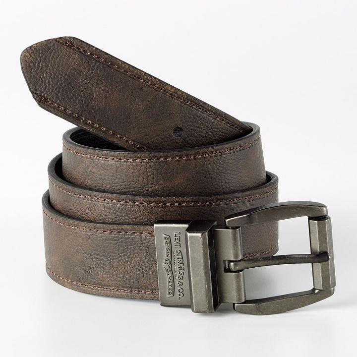 Levi's Reversible Leather Belt - Extended Size, Men's, Size: 46, Brown