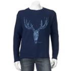 Men's Thermal Outdoor Crewneck Sweatshirt, Size: Large, Blue (navy)