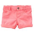 Baby Girl Carter's Rolled-hem Shorts, Size: 12 Months, Pink