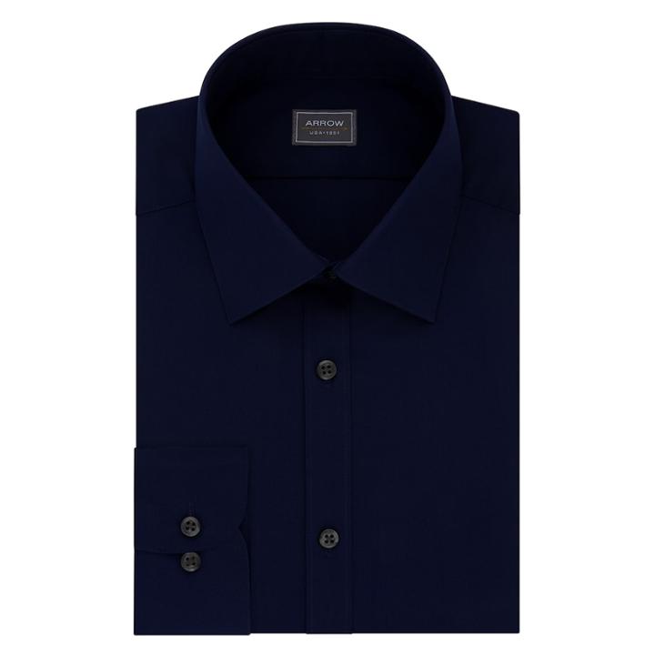 Men's Arrow Classic-fit Dress Shirt, Size: M-34/35, Orange Oth