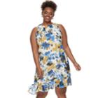 Plus Size Suite 7 Asymmetrical Ruffle Shift Dress, Women's, Size: 18 W, Blue