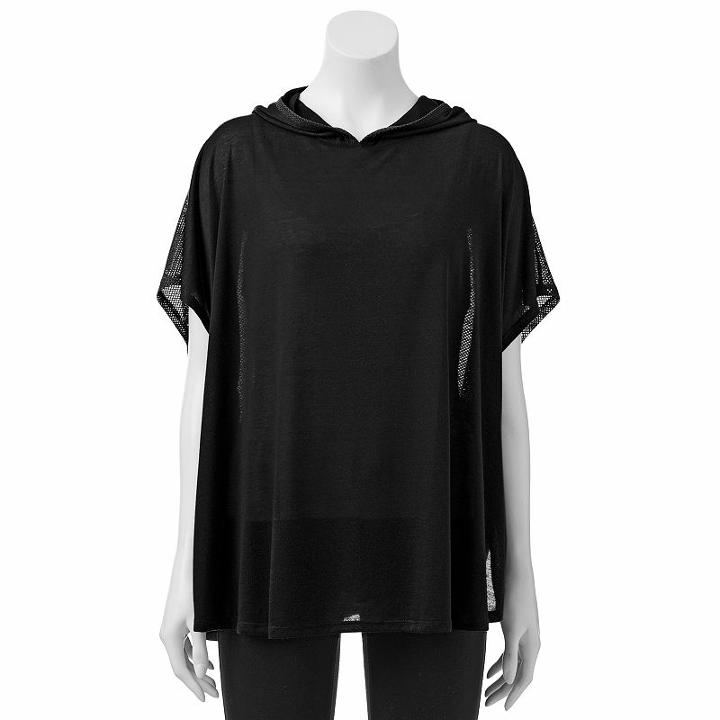 Madden Nyc Hooded Jersey Poncho, Women's, Oxford