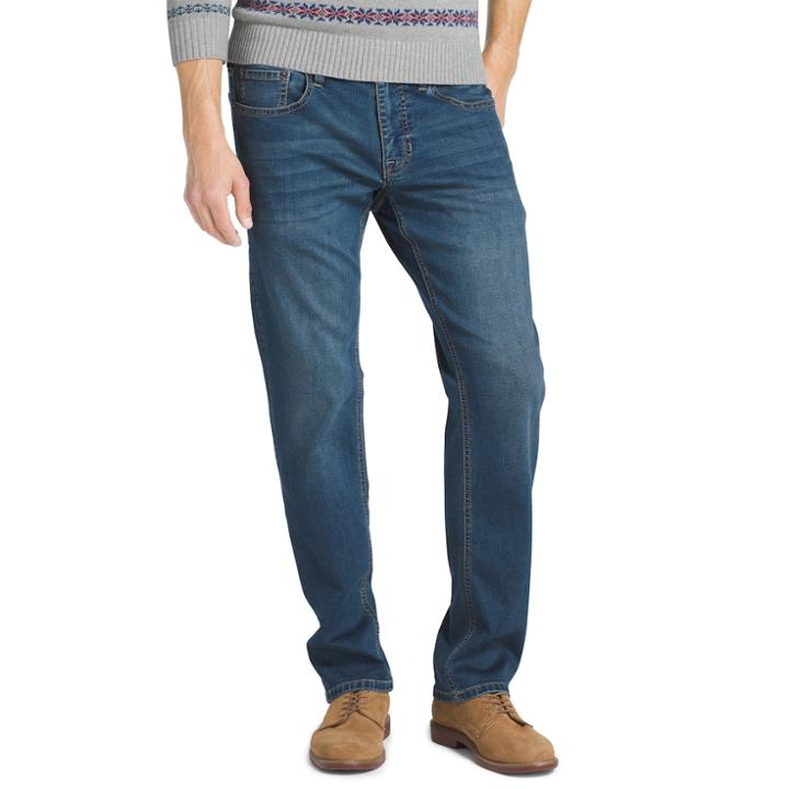 Men's Izod Straight-fit Sportflex Stretch Performance Jeans, Size: 42x34, Dark Blue