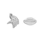 Minnesota Vikings Team Logo & Football Mismatch Stud Earrings, Women's, Silver