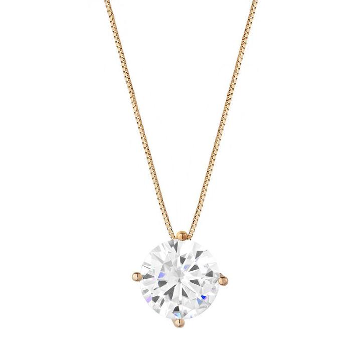 Forever Brilliant 14k Gold 3 1/10 Carat T.w. Lab-created Moissanite Pendant, Women's, Size: 18