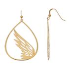 Amore By Simone I. Smith 18k Gold Over Silver Openwork Teardrop Wing Earrings, Women's