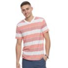 Men's Urban Pipeline Striped V-neck Tee, Size: Medium, Red