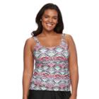 Plus Size Croft & Barrow&reg; D-cup Tankini Top, Women's, Size: 26 W, Turquoise/blue (turq/aqua)