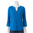 Women's Dana Buchman Knit Henley Top, Size: Xl, Med Blue