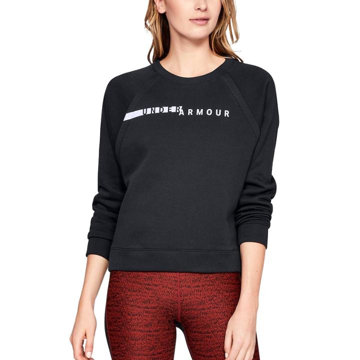 Women's Under Armour Rival Fleece Raglan Sweatshirt, Size: Xs, Black