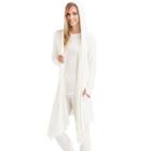 Women's Cuddl Duds Softwear Hooded Wrap Cardigan, Size: Medium, Lt Beige