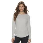 Petite Croft & Barrow&reg; Transfer Stitch Sweater, Women's, Size: M Petite, Light Grey