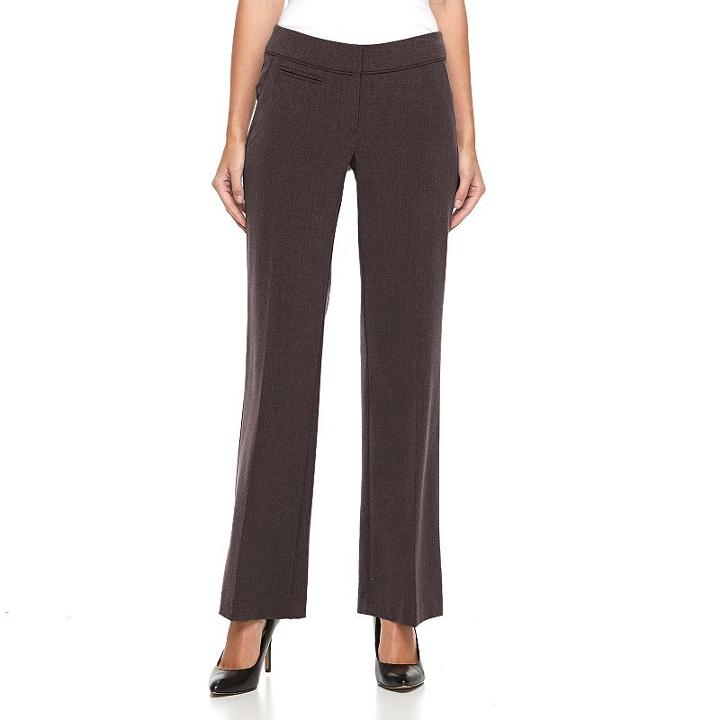 Women's Apt. 9&reg; Piped Straight-leg Dress Pants, Size: 10 T/l, Brown