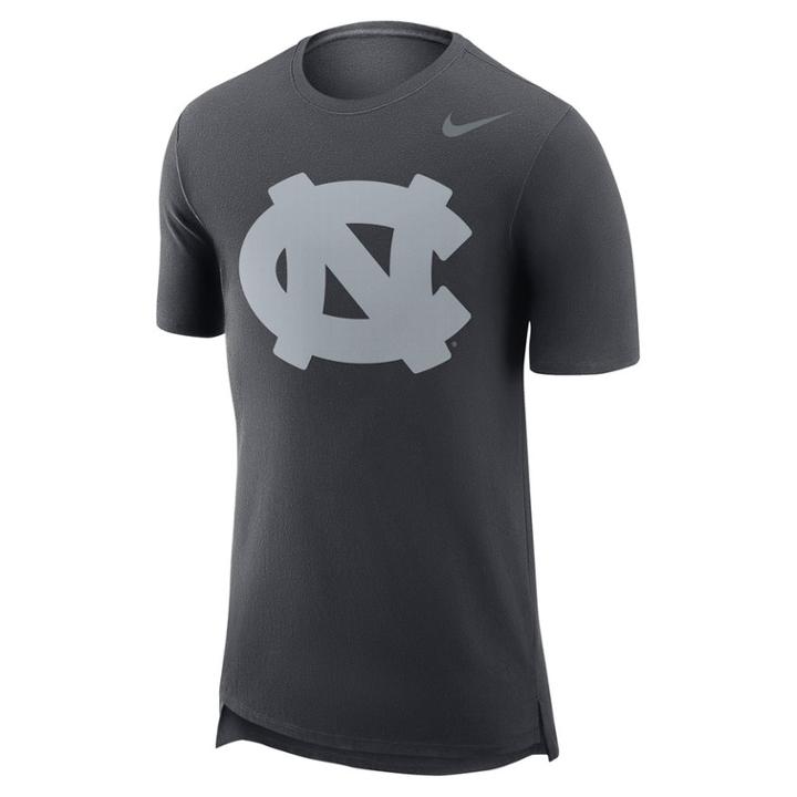 Men's Nike North Carolina Tar Heels Enzyme Droptail Tee, Size: Xl, Grey (anthracite)