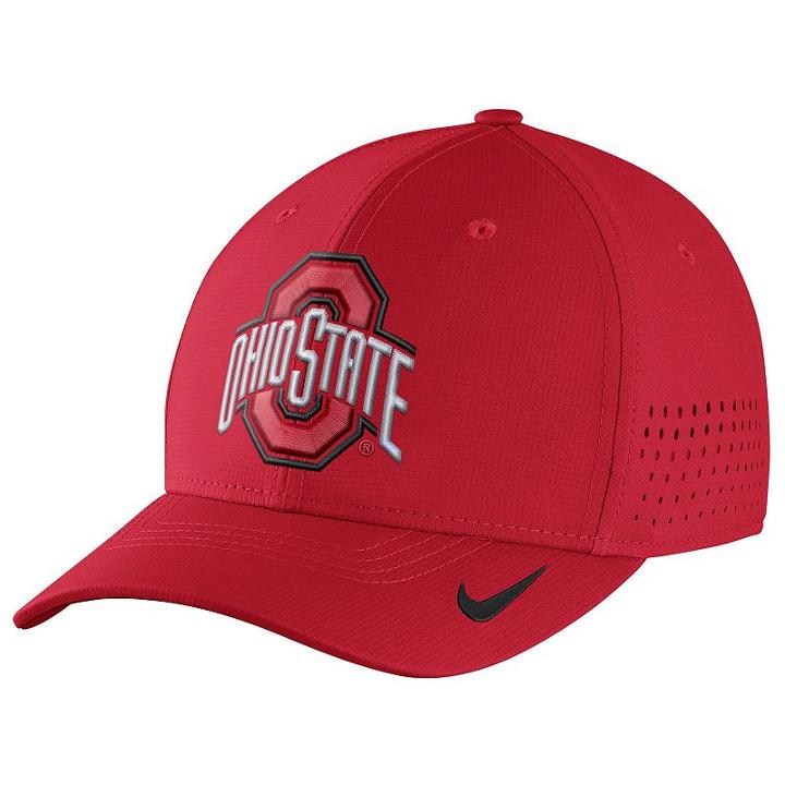 Nike, Men's Ohio State Buckeyes Dri-fit Vapor Sideline Flex-fit Cap, Ovrfl Oth